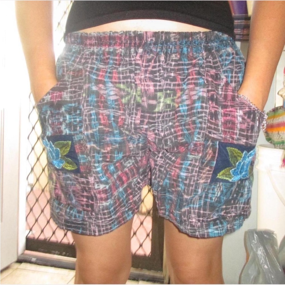 Custom Handmade Latina Culture Patchwork Shorts From Guatemala